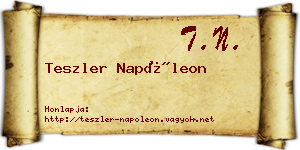 Teszler Napóleon névjegykártya